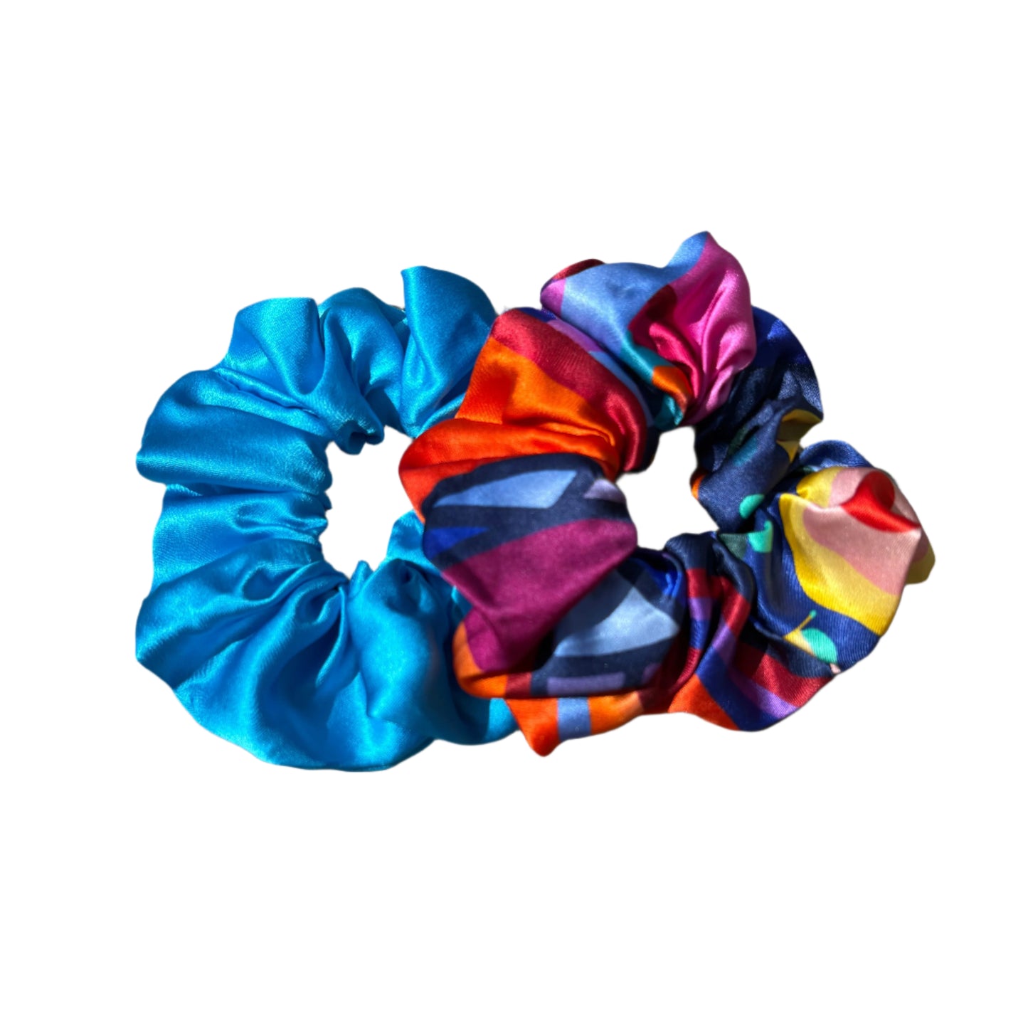 Azure Sky & Mademoiselle Silk Scrunchie Duo