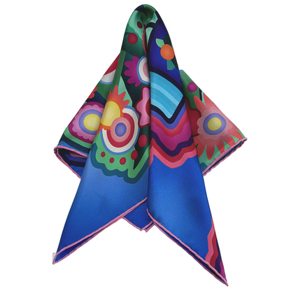 Colorful patterned scarf on a white background