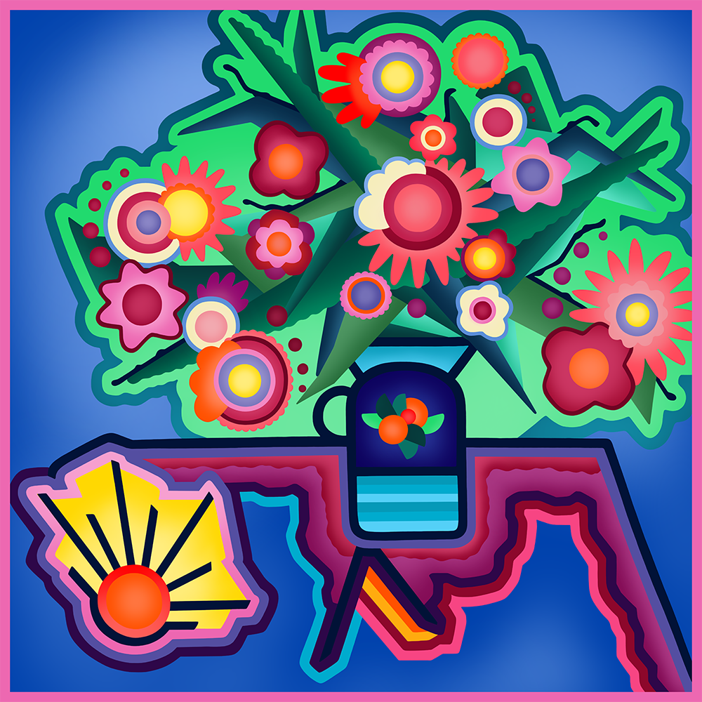 Books & Oleanders Variation Icon Scarf