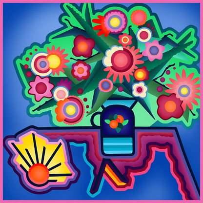 Books & Oleanders Variation Icon Scarf