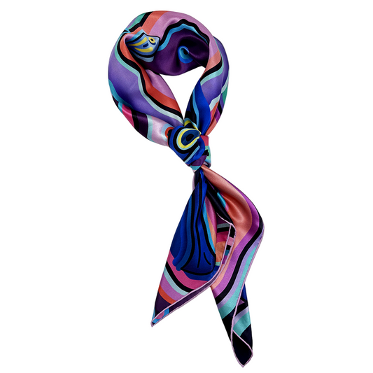 Colorful patterned scarf on a white background