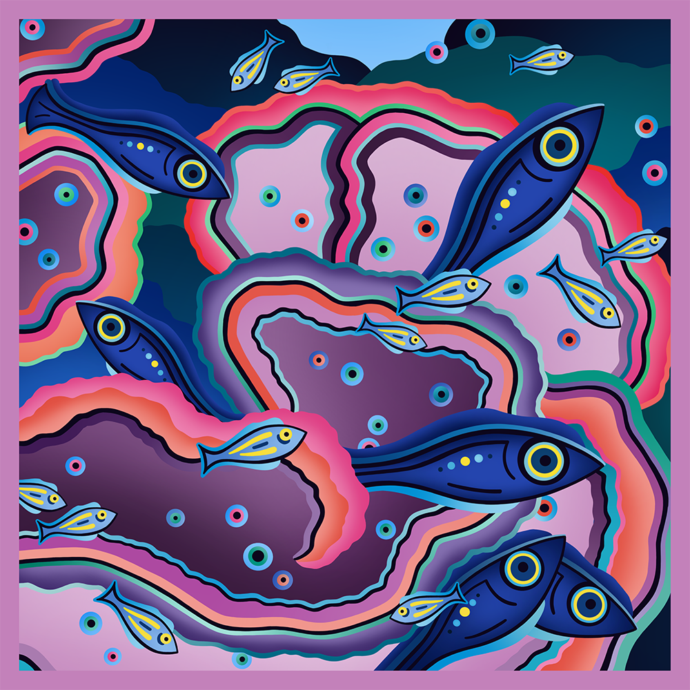 Coral Sea Variation Icon Scarf