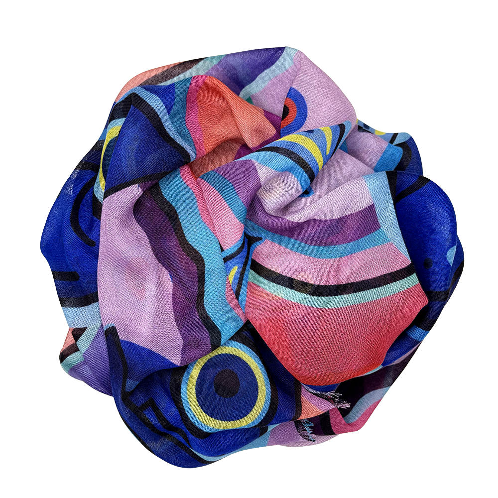 Coral Sea Variation Muse Cashmere Shawl