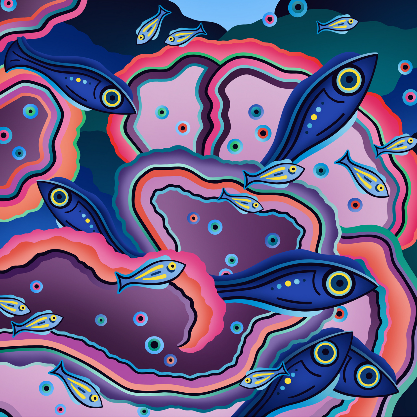 NEW Coral Sea Variation Statement Silk Twill