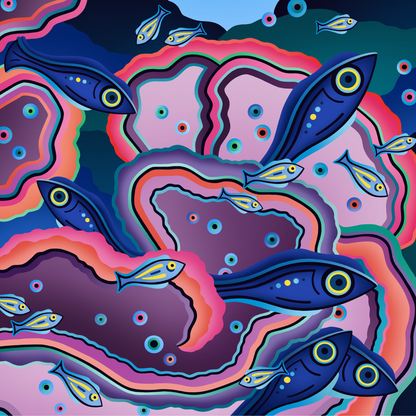 NEW Coral Sea Variation Statement Silk Twill