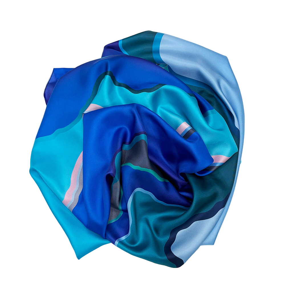 Deep Sea Variation Statement Silk Twill
