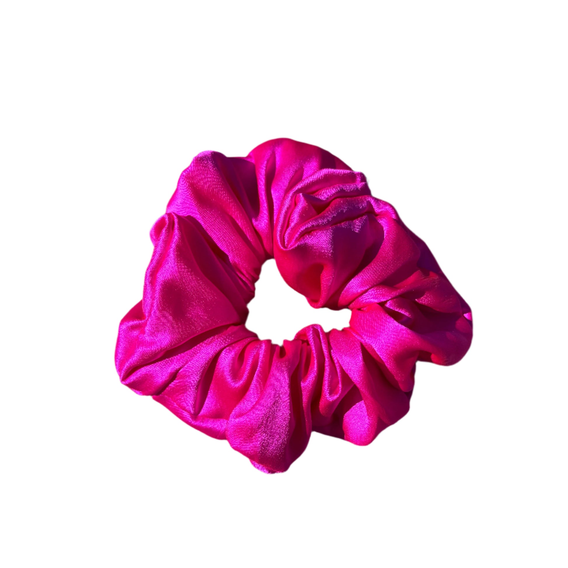 Fuchsia Pulse Pink Silk Scrunchie