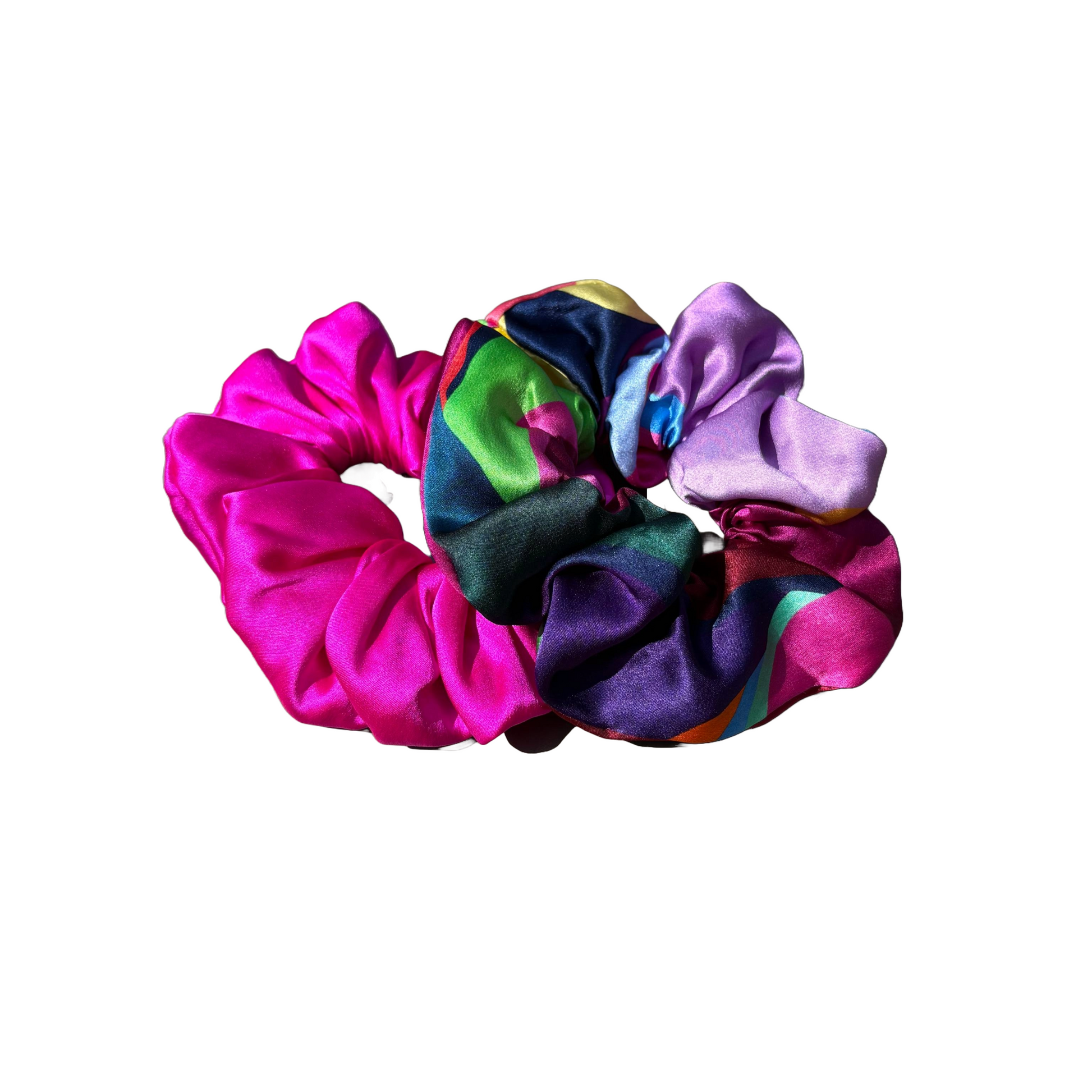 Fuchsia Pulse & rchid Scrunchie Duo