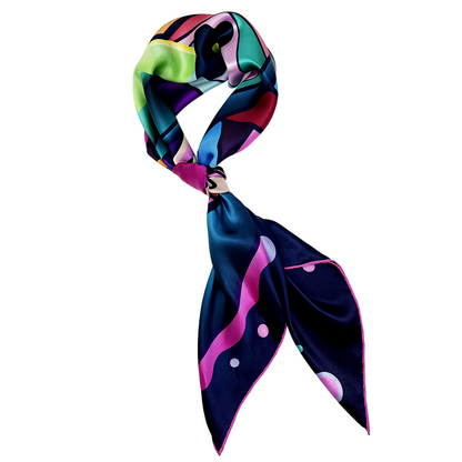 Colorful scarf with abstract pattern on a white background