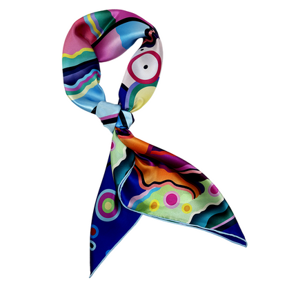 Colorful patterned scarf on a white background