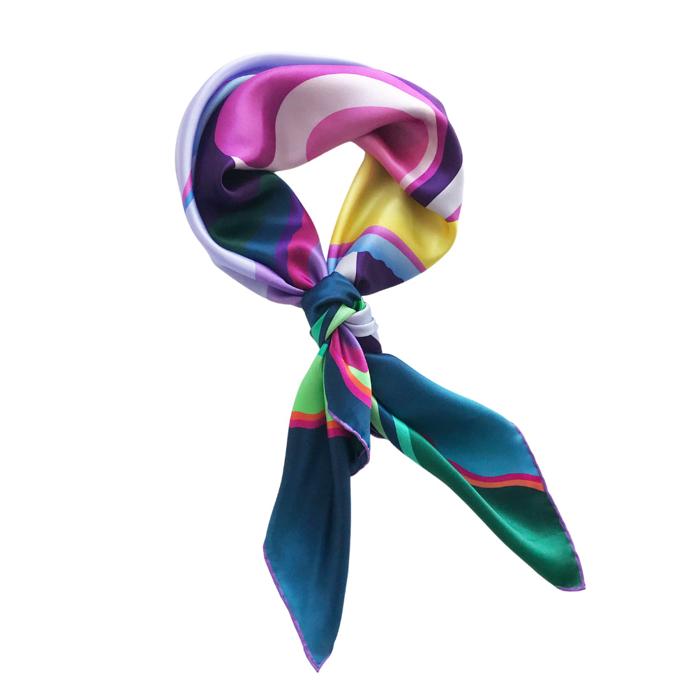 Iris Variation Silk Satin Icon Scarf