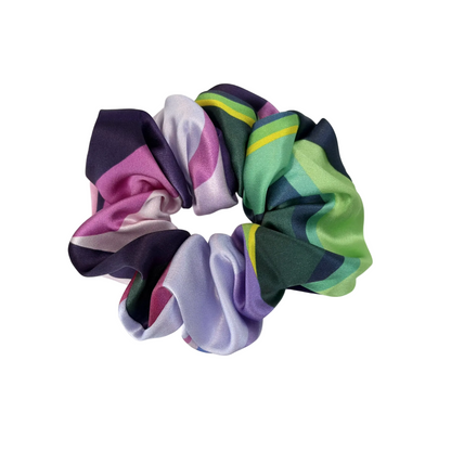 Multicolored scrunchie on a white background