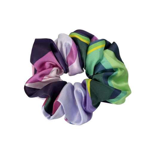 Multicolored scrunchie on a white background
