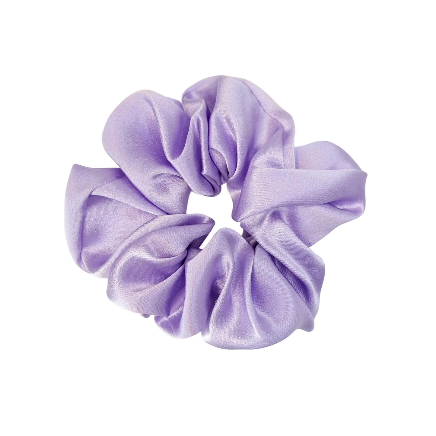 Lavender scrunchie on a white background