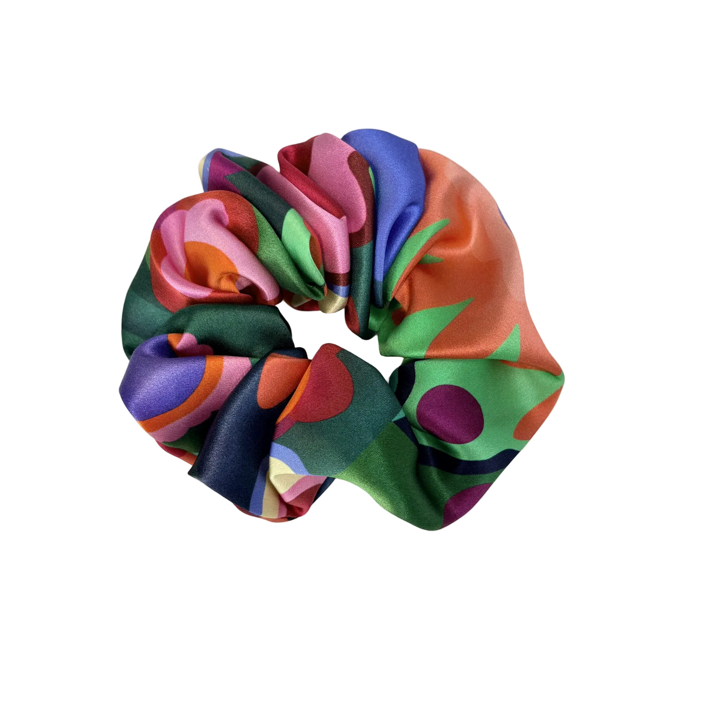 Multicolored scrunchie on a white background