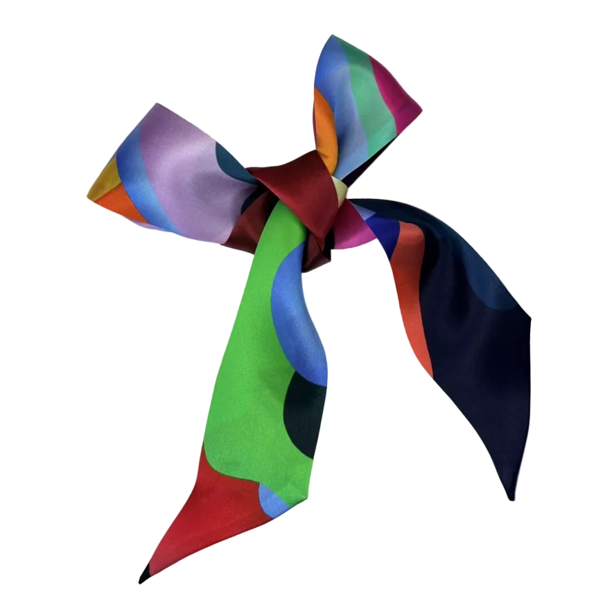 Colorful silk bow on a white background