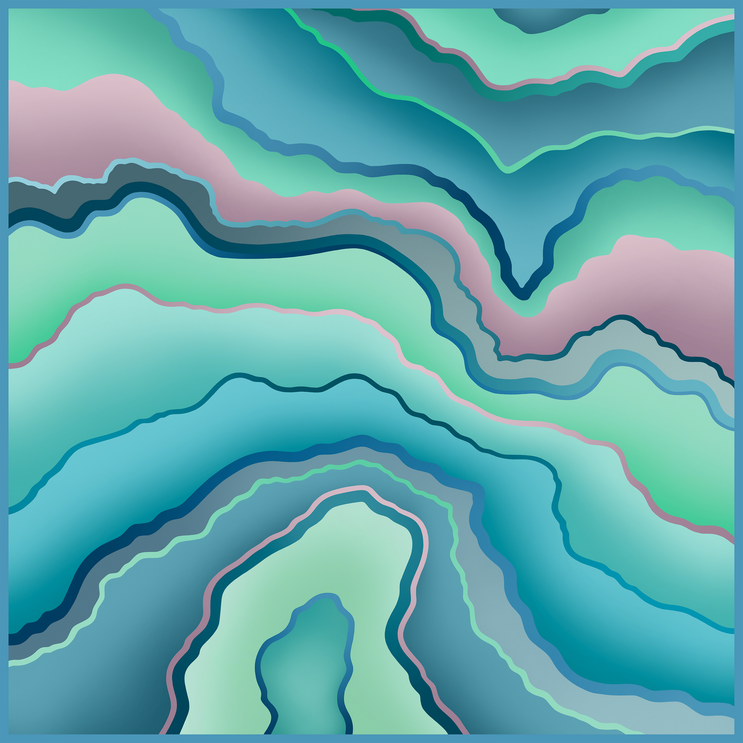 Sea Variation Silk Satin Small Square