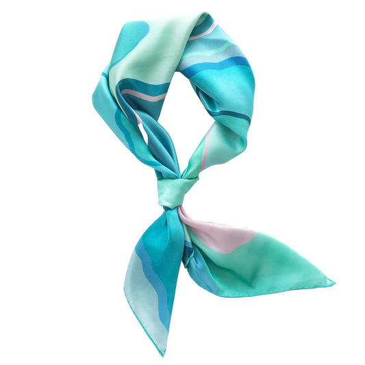 Sea Variation Silk Satin Icon Scarf