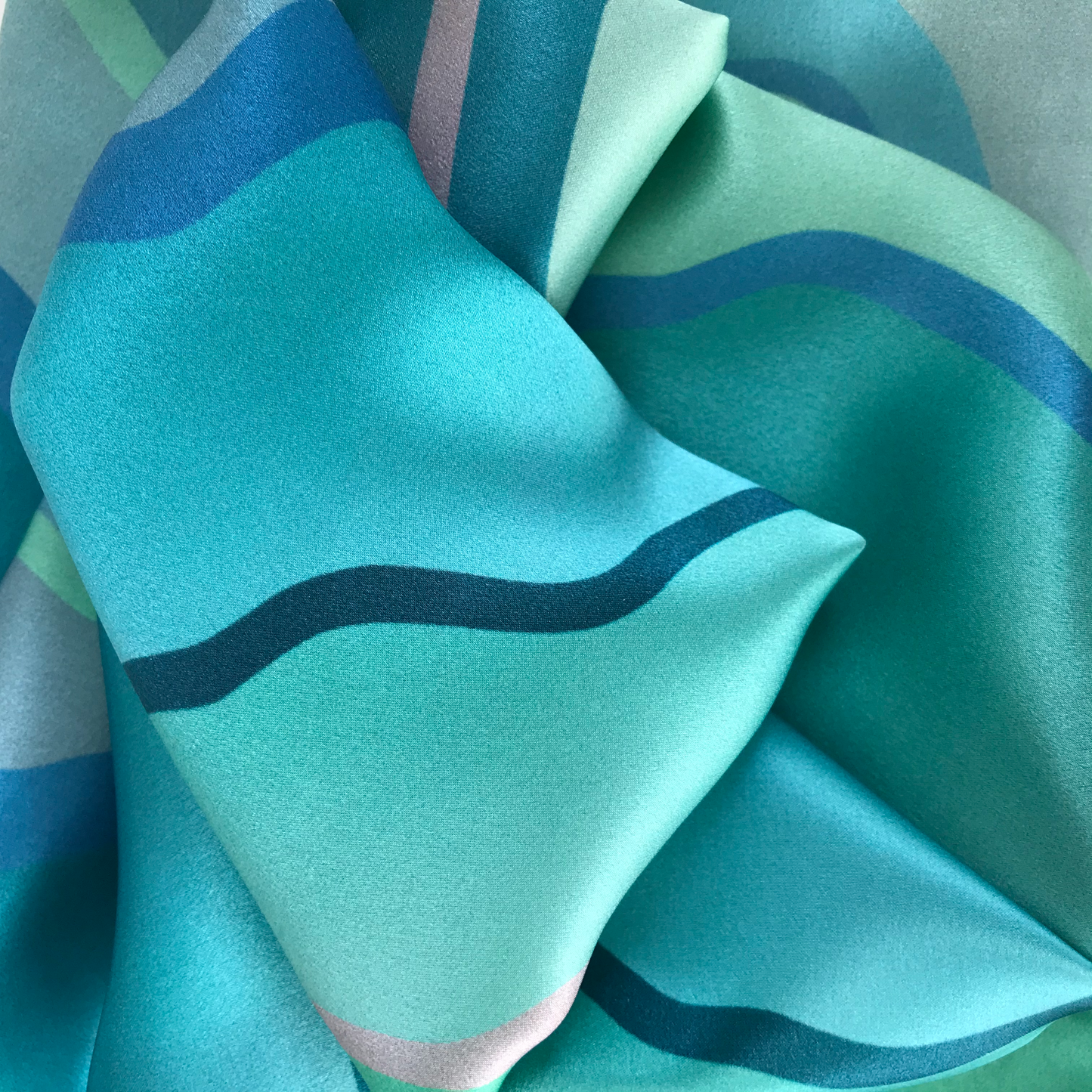 Sea Variation Silk Satin Icon Scarf