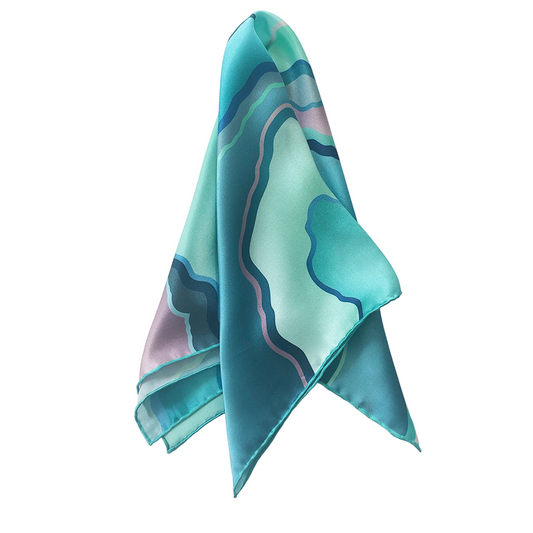 Colorful scarf with abstract design on a white background