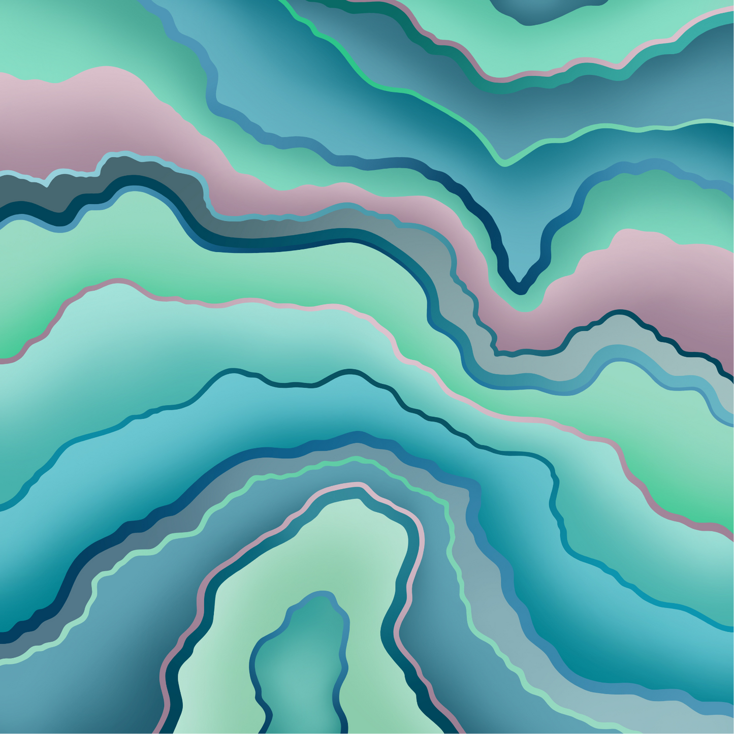 Sea Variation Statement Silk Twill