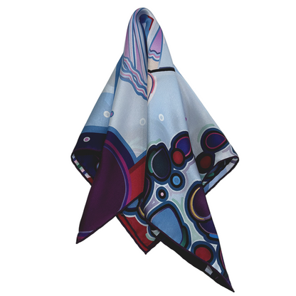 Colorful scarf with abstract design on a white background