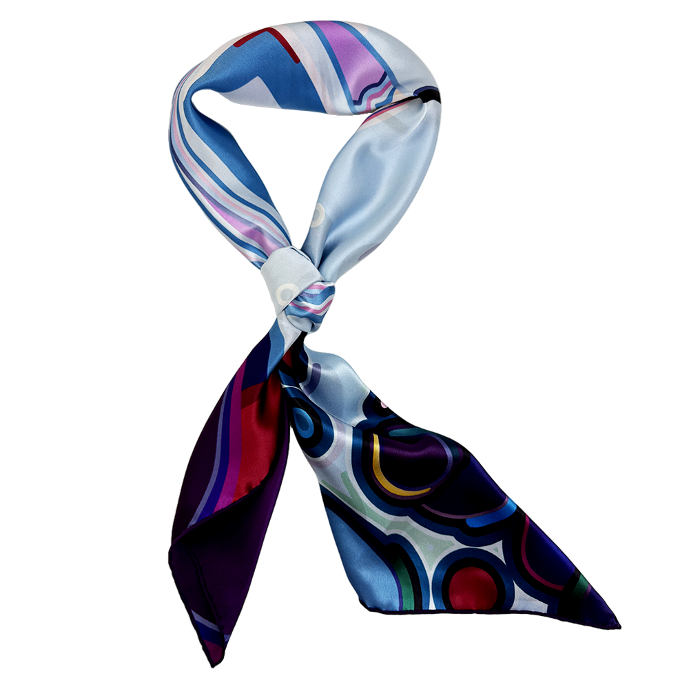 Colorful scarf with abstract design on a white background