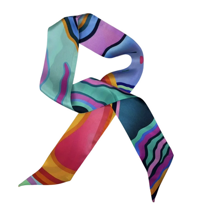 Colorful scarf with abstract pattern on a white background