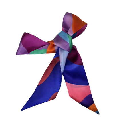 Colorful silk bow on a white background